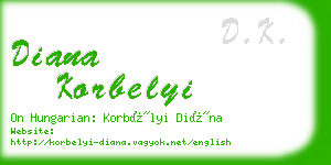 diana korbelyi business card